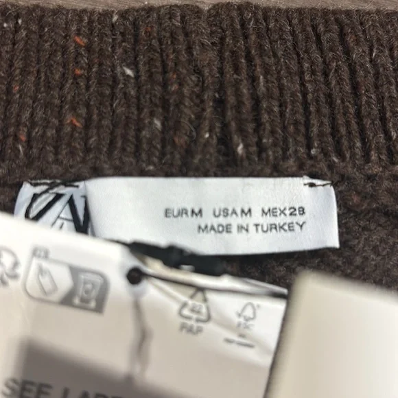 **NWT** Zara Straight Leg Knit Pants - Picture 7 of 7